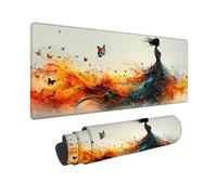 Tappetino Mouse XXL 700 x 300 x 3mm Tappetino Gaming Bianco, Mouse Pad Colore con Base in Gomma Antiscivolo, Impermeabile Mousepad Grande, Accessori Gaming, con Bordi Cuciti, Regalo Uomo -2510O72