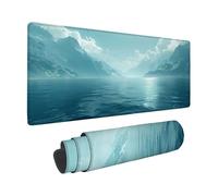 Tappetino Mouse XXL 700 x 300mm, Blu Tappetino Scrivania Oceano Design, Moderno Mouse Pad con Base in Gomma Antiscivolo Accessori Scrivania, Waterproof Mousepad per PC, Lapto, Regalo -zzg2505QH