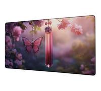 Tappetino Mouse XXL 700x300 mm Mouse Pad Fiore Sottomano Scrivania Farfalla Mousepad Accessori Gaming Desk Mat per Migliorare Velocità Tappetini Gaming, per Ufficio Casa Computer Lavoro Gioco D-371
