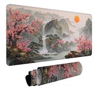 Tappetino Mouse XXL 700x300x3mm Mouse Pad Gaming, Grandi Dimensioni, Maggiore Precisione e Velocità, Base in Gomma Antiscivolo, Tappetino Scrivania con Bordi Cuciti (Paesaggio Dell'Alba) L#L200