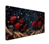 Tappetino Mouse XXL 700x300x3mm, Rosso Tappetino Mouse Gaming con Bordi Cuciti, Rosa Mouse Pad con Base in Gomma Antiscivolo, Superficie Liscia Mousepad, Accessori Scrivania e Accessori Gaming Y-5944