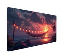 Tappetino Mouse XXL 700x300x3mm, Rosso Tappetino Mouse Gaming con Bordi Cuciti, Tramonto Mouse Pad con Base in Gomma Antiscivolo, Superficie Liscia Mousepad, Accessori Scrivania Regalo Donna 6-8105