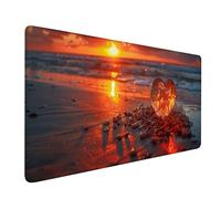 Tappetino Mouse XXL 700x300x3mm, Rosso Tappetino Mouse Gaming con Bordi Cuciti, Tramonto Mouse Pad con Base in Gomma Antiscivolo, Superficie Liscia Mousepad, Accessori Scrivania Regalo Donna W-1672