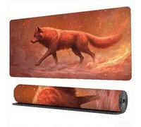 Tappetino Mouse XXL 700x300x3mm, Sogno Tappetino Mouse Gaming Lupo Mousepad Sottomano Scrivania con Base in Gomma Antiscivolo Protezione Scrivania con Bordi Cuciti per Computer, PC, Laptop, Model421