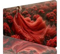 Tappetino Mouse XXL 700x300x3mm, Tappetino mouse Rosso, Gaming Mouse Pad Migliora Precisione e Velocità, Mousepad con Base in Gomma Antiscivolo, Accessori Scrivania e Accessori Gaming, Donna B-2109