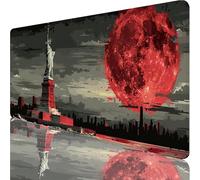 Tappetino Mouse XXL 700x300x3mm, Tappetino mouse Rosso, Gaming Mouse Pad Migliora Precisione e Velocità, Mousepad con Base in Gomma Antiscivolo, Accessori Scrivania, Statua Della Libertà G-3161