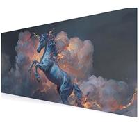 Tappetino Mouse XXL 700x400x3 mm Tappetino Esteso Gaming Mousepad, Scrivania, Accessori Gaming PC Migliora la Precisione e la Velocità Gioco Veloce Tenuta Stabile Lavabile (Unicorno Nube Bianche) V722