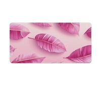 Tappetino Mouse XXL 80 x 40 cm Tappetino Scrivania Gaming Grande, Impermeabile Base in Gomma Antiscivolo, con Bordi Cuciti Mouse Pad, Scrivania Gaming Accessori Tappeto Mouse (Piume rosa) I-314