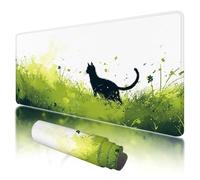 Tappetino Mouse XXL 800 x 300 mm, Grande Tappetino per Mouse Verde, Mousepad Gatto Impermeabile e Antiscivolo per Accessori Scrivania, Gaming Mousepad XXL da Gioco per Gaming, Ufficio Accessori, J-97