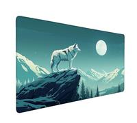 Tappetino Mouse XXL 800 x 300 mm - Tappetino Mouse Gaming Animali Lupo Mousepad - Controllo Preciso del Mouse Migliora la Velocità e la Precisione - Tenuta Stabile - Accessori Scrivania - Regali y-334