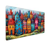 Tappetino Mouse XXL 800 x 300 mm - Tappetino Mouse Gaming Colore Città Mousepad - Controllo Preciso del Mouse Migliora la Velocità e la Precisione - Tenuta Stabile - Accessori Scrivania - Regali y-127
