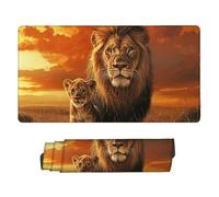 Tappetino Mouse XXL 800 x 300 mm- Tappetino Mouse Gaming Leone al tramonto Mousepad- Controllo Preciso Migliora la Velocità e la Precisione- Tenuta Stabile- Lavabile- Accessori Scrivania i-813