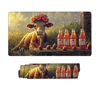 Tappetino Mouse XXL 800 x 300 mm- Tappetino Mouse Gaming mucca da latte Mousepad- Controllo Preciso Migliora la Velocità e la Precisione- Tenuta Stabile- Lavabile- Accessori Scrivania i-615