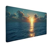 Tappetino Mouse XXL (800 x 300 x 3 mm), Impermeabile Tappetino Mouse Bianco Mouse Pad Alba Sottomano Scrivania Base in Gomma Antiscivolo Mousepad Bordi Cuciti Anti-Sfilacciatura per Computer -ly25054L