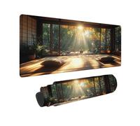 Tappetino Mouse XXL 800 x 300 x 3mm Tappetino Gaming Verde, Mouse Pad Albero con Base in Gomma Antiscivolo, Impermeabile Mousepad Grande, Accessori Gaming, con Bordi Cuciti, Regalo Uomo -2510O53