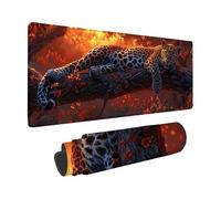 Tappetino Mouse XXL 800 x 400 mm, Nero Tappetino Scrivania Leopardo Design, Moderno Mouse Pad con Base in Gomma Antiscivolo Accessori Scrivania, Waterproof Mousepad per PC, Lapto, Regalo -zzg2505QH