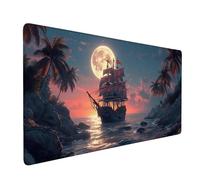 Tappetino Mouse XXL 800 x 400 mm - Tappetino Mouse Gaming Nave Pirata Mousepad - Controllo Preciso del Mouse Migliora la Velocità e la Precisione - Tenuta Stabile - Lavabile - Accessori Scrivania y451