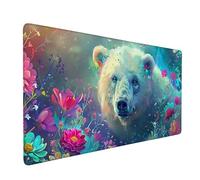 Tappetino Mouse XXL 800 x 400 mm - Tappetino Mouse Gaming Orso Bianco Mousepad - Controllo Preciso del Mouse Migliora la Velocità e la Precisione - Tenuta Stabile - Lavabile - Accessori Scrivania y-31