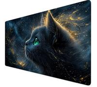 Tappetino Mouse XXL 800 x 400 x 3 MM,Tappetino Mouse nero,Impermeabile gatto Scrivania Desk Mat con Bordi Cuciti e Base Antiscivolo Accessori Scrivania,per Scrivania Computer,Laptop,Regalo Uomo F1-532