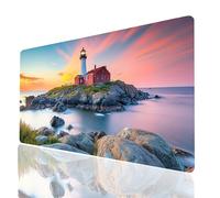 Tappetino Mouse XXL 800 x 400 x 3mm Lmperméable et Antidérapant Tappetino Scrivania Faro Mouse Pad Paesaggio e con Dase in Gomma Antiscivolo, Mousepad Migliora la recisione per Laptop Model-07264