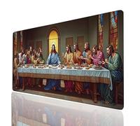 Tappetino Mouse XXL 800 x 400 x 3mm Lmperméable et Antidérapant Tappetino Scrivania L'Ultima Cena Mouse Pad Gesù e con Dase in Gomma Antiscivolo, Mousepad Migliora la recisione per Laptop Model-09264