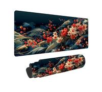 Tappetino Mouse XXL 800 x 400 x 3mm Tappetino Gaming Blu, Mouse Pad Rosso con Base in Gomma Antiscivolo, Impermeabile Mousepad Grande, Accessori Gaming, con Bordi Cuciti, Regalo Uomo, per PC -2510O25