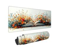 Tappetino Mouse XXL 800 x 400 x 3mm Tappetino Gaming Colore, Mouse Pad Fiori con Base in Gomma Antiscivolo, Impermeabile Mousepad Grande, Accessori Gaming, con Bordi Cuciti, Regalo Uomo -2510O76
