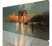 Tappetino Mouse XXL 800 x 400 x 4 mm, Grigio Tappetino Mouse Lavabile, Arco Di Trionfo Mouse Pad Accessori Gaming, con Base in Gomma Antiscivolo Sottomano Scrivania per Lavoro, Ufficio, Regalo l-4823