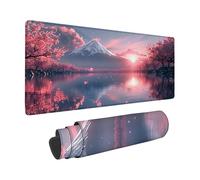 Tappetino Mouse XXL 800 x 400mm, Monte Fuji Tappetino Scrivania Rosa Design, Moderno Mouse Pad con Base in Gomma Antiscivolo Accessori Scrivania, Waterproof Mousepad per PC, Lapto, Regalo -zzg2505RN