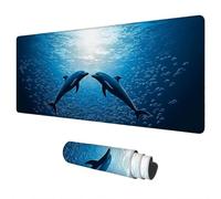 Tappetino Mouse XXL 800x300 mm Oceano Tappetino Mouse Gaming Delfino Impermeabile Mouse Pad Accessori Gaming Mousepad con Base in Gomma Antiscivolo Bordi Cuciti Sottomano Scrivania Regalo Uomo L-88