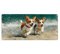 Tappetino Mouse XXL 800x300x3mm Mouse Pad XXL Cane, Gaming MousePad con Base in Gomma Antiscivolo, Cuciture Rinforzate Mousepad per Tastiera Lavabile per Accessori Scrivania, Regalo Animale 7-5M75