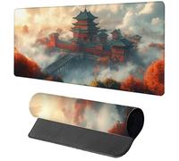 Tappetino Mouse XXL 800x300x3mm, Tappetino Scrivania Rosso Mouse pad Architettura con Bordi Cuciti, Base in Gomma Antiscivolo Extended Mousepad Gaming per Pad Pc Ufficio Accessori Gaming 6-6307