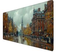Tappetino Mouse XXL 800x400mm Grigio Mousepad Strade cittadine Tappetino Scrivania Grande, con base in Gomma Antiscivolo, Impermeabile Sottomano Scrivania per Computer, Ufficio, Accessori z1257t