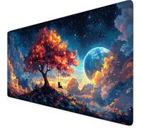 Tappetino Mouse XXL 800x400mm,Tappetino Mouse Colorato,Impermeabile Albero Scrivania Desk Mat con Bordi Cuciti e Base Antiscivolo Accessori Scrivania,per Scrivania Computer,Laptop,Regalo Uomo F1-558