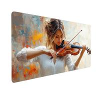 Tappetino Mouse xxl 800x400x3 MM Impermeabile Tappetino Gaming Donna per Tastiera Mouse Wireless Pc Portatile, Mousepad Violino Cucire Bordi Base in Gomma Antiscivolo, Accessori Scrivania model-3425