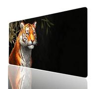 Tappetino Mouse XXL 800x400x3mm Lmperméable et Antidérapant Tappetino Scrivania Nero Mouse Pad Tigre e con Dase in Gomma Antiscivolo, Mousepad Migliora la recisione per Tastiera Scrivania Model-11944