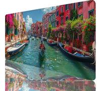 Tappetino Mouse XXL 800x400x3mm, Tappetino mouse Blu, Gaming Mouse Pad Migliora Precisione e Velocità, Mousepad con Base in Gomma Antiscivolo, Accessori Scrivania e Accessori Gaming, Venezia H-3102