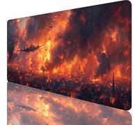 Tappetino Mouse XXL 800x400x3mm, Tappetino mouse Rosso, Gaming Mouse Pad Migliora Precisione e Velocità, Mousepad con Base in Gomma Antiscivolo, Accessori Scrivania e Accessori Gaming, Guerra 4-7165