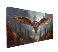 Tappetino Mouse XXL 80x30 cm, Impermeabile Tappetino Mouse Foresta Mouse Pad Gufo Sottomano Scrivania Base in Gomma Antiscivolo Mousepad Bordi Cuciti Anti-Sfilacciatura per Computer -ly25050M6HX