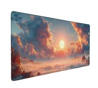 Tappetino Mouse XXL 80x40 cm, Impermeabile Tappetino Mouse Bianco Mouse Pad Cielo Sottomano Scrivania Base in Gomma Antiscivolo Mousepad Bordi Cuciti Anti-Sfilacciatura per Computer -ly2505BG3TZ