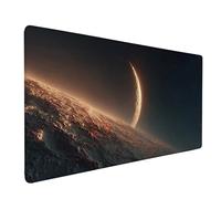 Tappetino Mouse XXL 90 x 30 cm, Tappetino Mouse Nero Mousepad Luna Sottomano Scrivania con Bordi Cuciti, Impermeabile Accessori Gaming con Base in Gomma Antiscivolo per Computer e Ufficio -bby2509N9