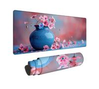 Tappetino Mouse XXL 90 x 30 cm, Tappetino Mouse Rosa Mousepad Magnolia Sottomano Scrivania con Base in Gomma Antiscivolo, Impermeabile Tappeto Scrivania con Bordi Cuciti per PC, Laptop -zjn2509HX