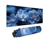 Tappetino Mouse XXL 90 x 40 cm, Tappetino Mouse Bianco Mousepad Magnolia Sottomano Scrivania con Base in Gomma Antiscivolo, Impermeabile Tappeto Scrivania con Bordi Cuciti per PC, Laptop -zjn2509KN