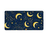 Tappetino Mouse XXL 90 x 40 cm Tappetino Scrivania Gaming Grande, Impermeabile Base in Gomma Antiscivolo, con Bordi Cuciti Mouse Pad, Scrivania Gaming Accessori Tappeto Mouse (Luna stelle) I-1015
