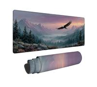 Tappetino Mouse XXL 900 x 300 mm, Tappetino Mouse Nero Mousepad Aquila Sottomano Scrivania con Base in Gomma Antiscivolo, Impermeabile Tappeto Scrivania con Bordi Cuciti per PC, Laptop -zjn2509B5