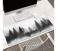 Tappetino Mouse XXL 900 x 300 x 2mm Bosco Nero e Bianco Gaming Tappetino per il mouse con Antiscivolo Bordi Cuciti Sottomano Scrivania Mouse Pad per PC Laptop Ufficio
