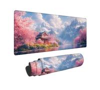 Tappetino Mouse XXL 900 x 300 x 3mm Tappetino Gaming Rosa, Mouse Pad Paesaggio con Base in Gomma Antiscivolo, Impermeabile Mousepad Grande, Accessori Gaming, con Bordi Cuciti, Regalo Uomo -2510O96