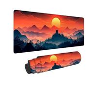 Tappetino Mouse XXL 900 x 300 x 3mm Tappetino Gaming Rosso, Mouse Pad Tramonto con Base in Gomma Antiscivolo, Impermeabile Mousepad Grande, Accessori Gaming, con Bordi Cuciti, Regalo Uomo -2510O58