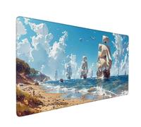 Tappetino Mouse XXL 900 x 400 mm Barca a vela Mousepad Mare Tappetino Mouse Gaming con Bordi Cuciti, Impermeabile e Antiscivolo Mousepad XXL Accessori Scrivania Ufficio per Gaming, PC, Computer h4070