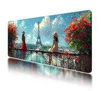 Tappetino Mouse XXL 900 x 400 mm, Grande Tappetino per Mouse da Gioco Parigi, Mousepad Impermeabile con Bordi Cuciti per Accessori Scrivania, Mousepad Antiscivolo per Gaming, Ufficio (Paesaggio), -929